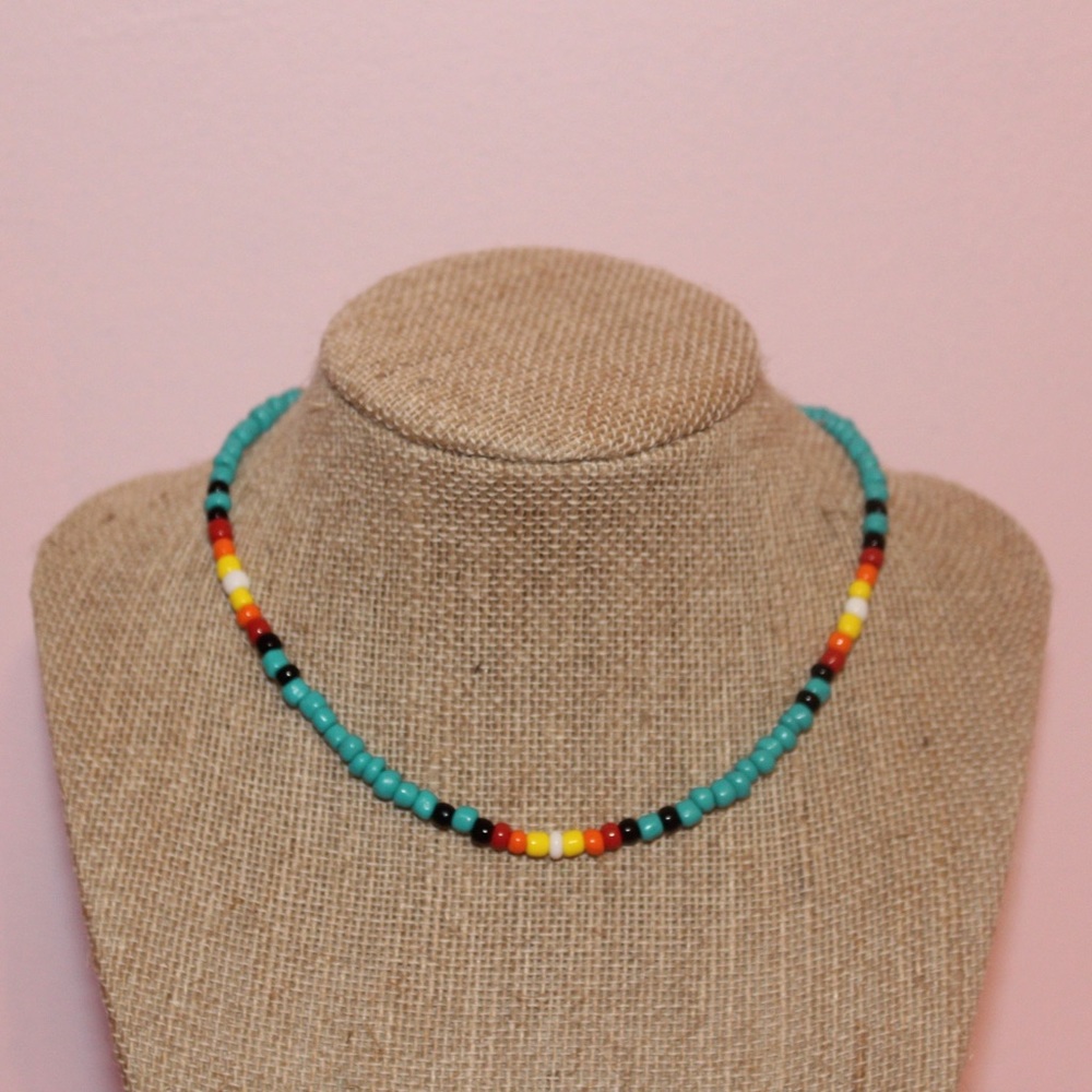 Sunset VSCO Seed Bead Choker Necklace
